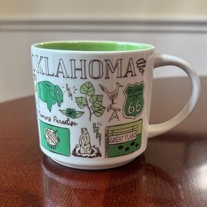 Starbucks “Been There Series” Oklahoma Ceramic Mug with Green Interior